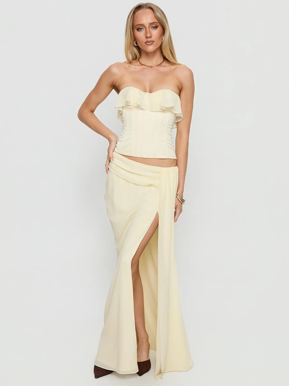Holliann Draped Maxi Skirt